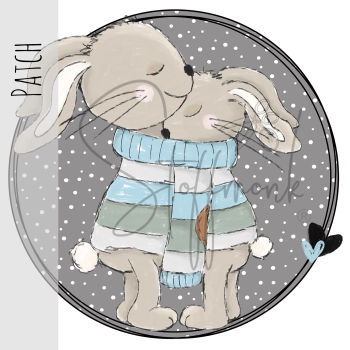 Patch / Aufnäher  - "Together" - Grau Punkte - Rund